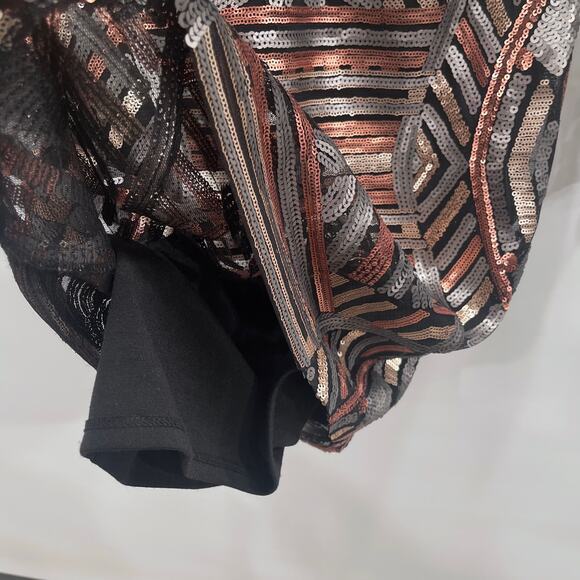 Adelyn Rae Sequin Multicolor Metallic Long Sleeve Bodycon Mini Dress Size Small - Picture 8 of 10